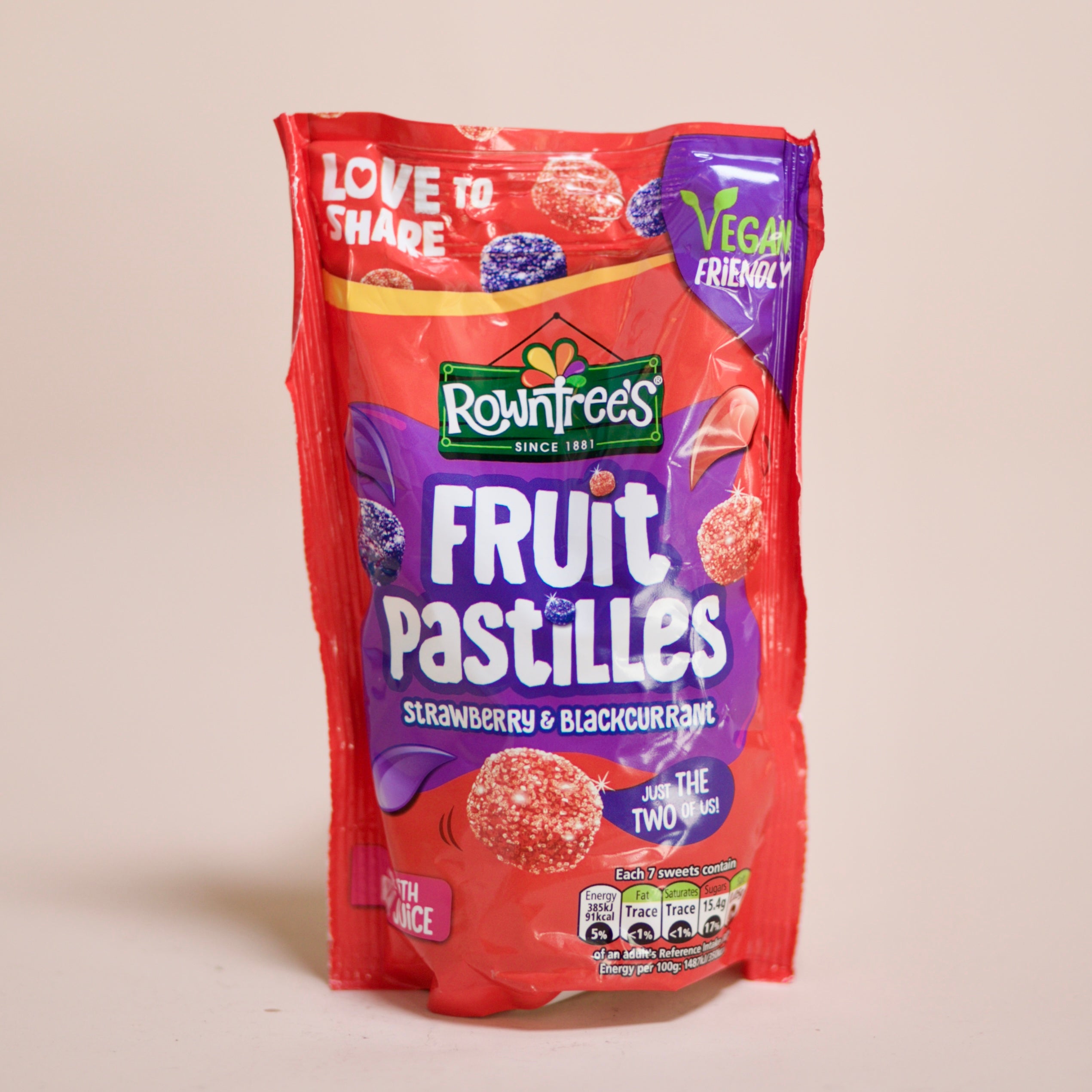 Rowntrees Fruit Pastilles Strawberry & Blackcurrant