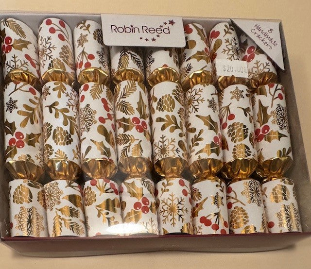 Gold Holly Mini Crackers x 8