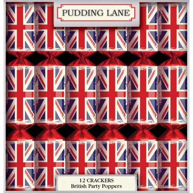 Union Jack Christmas Crackers x 12